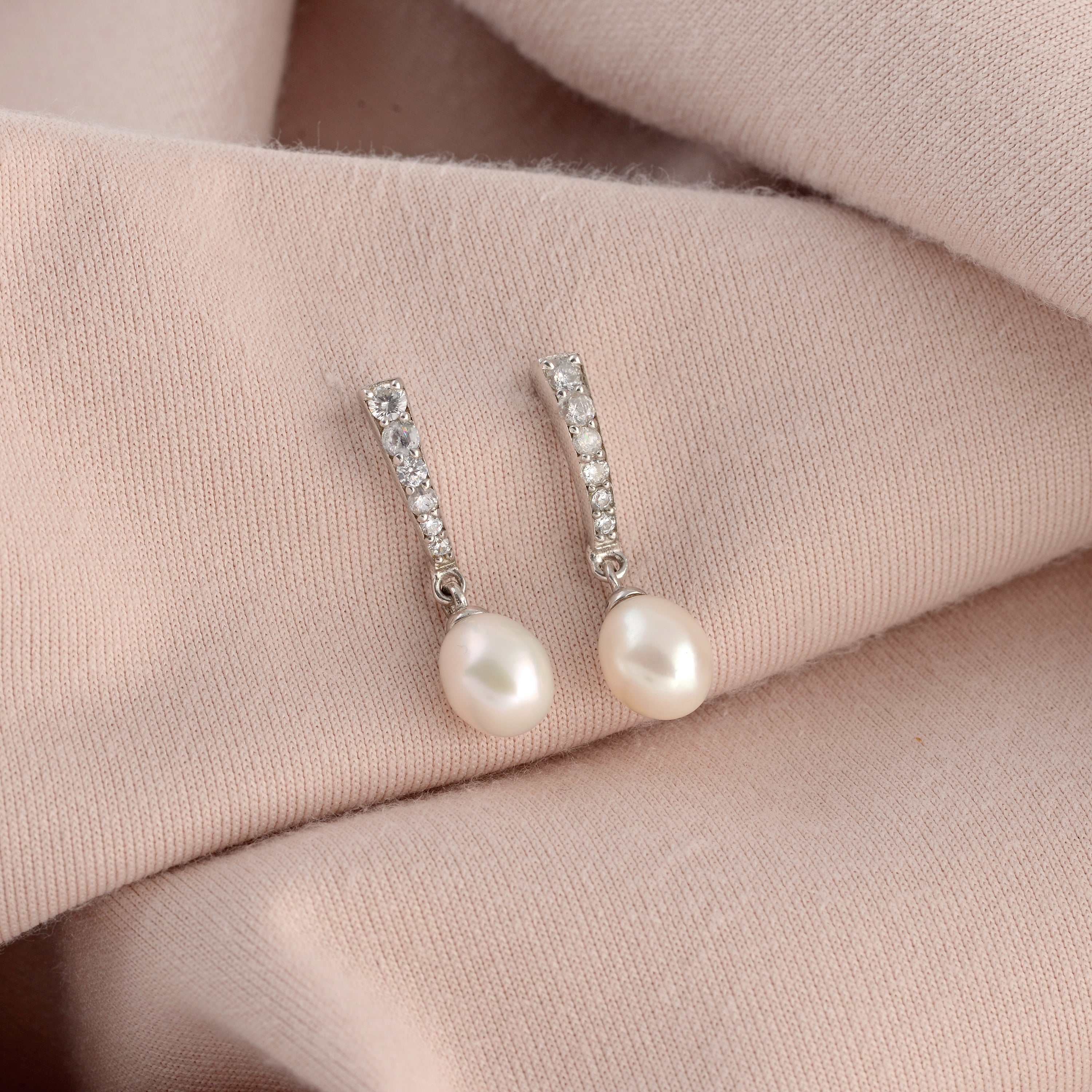 Drizzle Pearl Drop Earrings - Krishna Jewellers Pearls and Gems